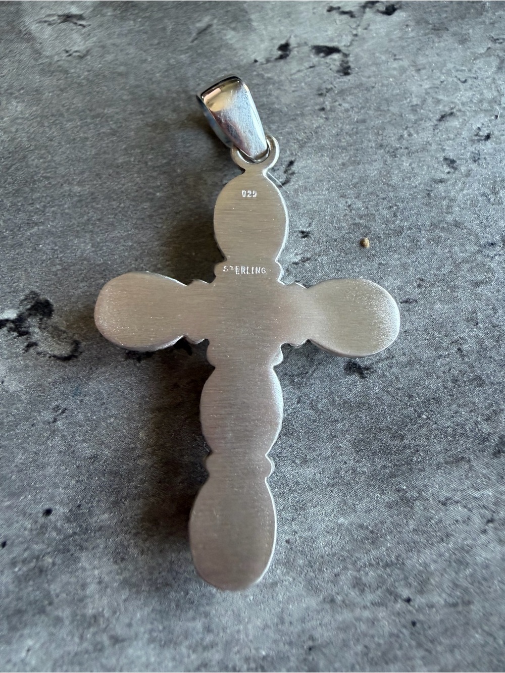 Sterling Silver Cross Pendant with Green Mojave Turquoise Stones - Picture 4 of 7
